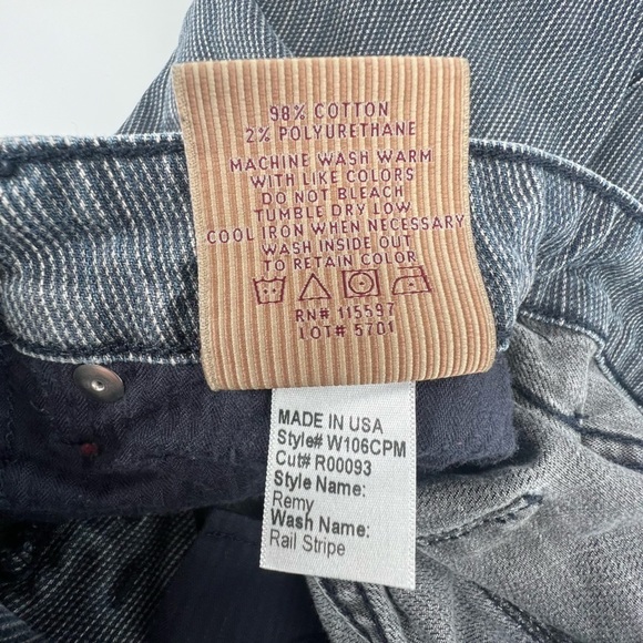 Raven Denim Black Striped Straight Leg Jeans Size 25 Women's - Picture 5 of 5